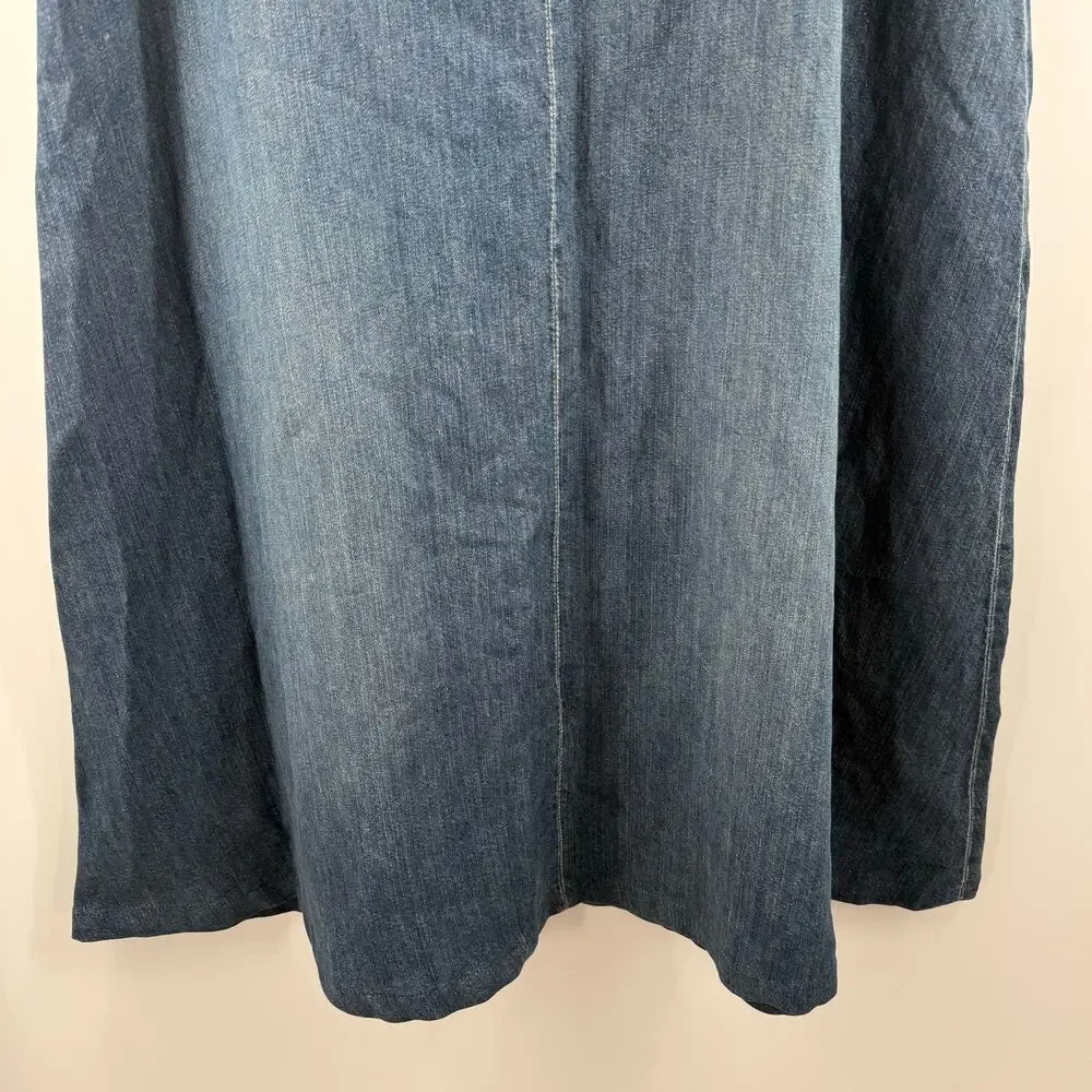 Nili Lotan Astrid Denim Skirt SZ 30 NWT Classic Wash Blue ALine Maxi Cotton Jean